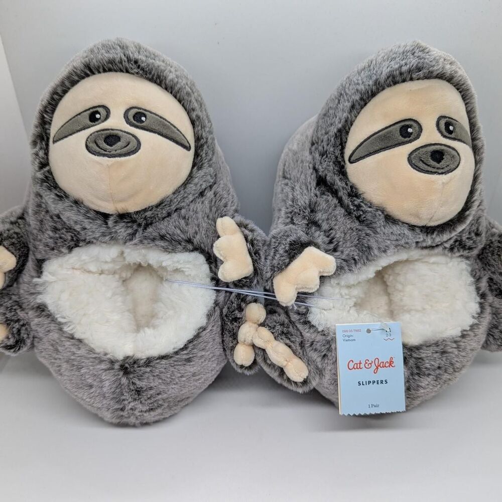Kids Cat & Jack Sloth Slippers House Shoes